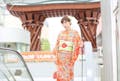 きれいでカジュアルな着物を着て金沢の街を観光。気分はすっかり和美人です。