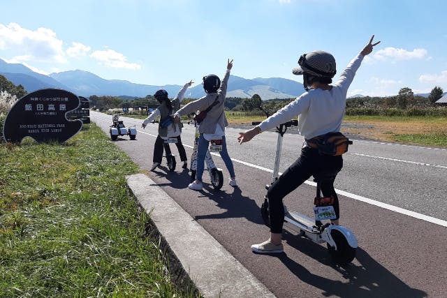 【大分・九重町】EVスマート・EVスクーターに乗ってやまなみハイウェイ沿い魅力をのんびり楽しもう！女子旅・カップルにオススメ